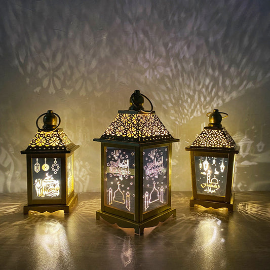 Wrought Iron Wind Lantern Crafts Arabian Lantern Study Lighting
