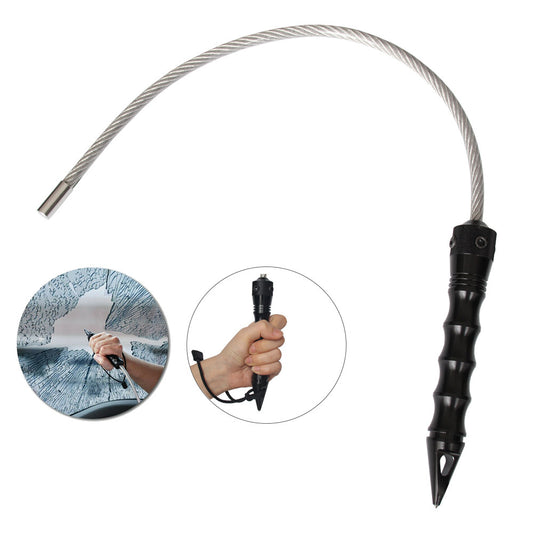 Stinger Tactical Whip Emergency Tool Self Defense Aluminum Anti Skid Glass Breaker Emergency Hammer Survival Kit
