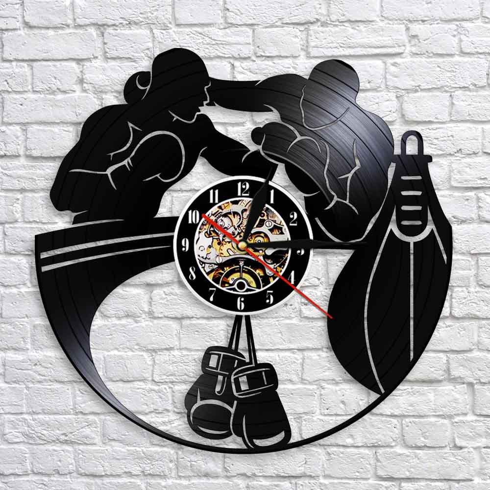 Boxing gloves vinyl wall clock